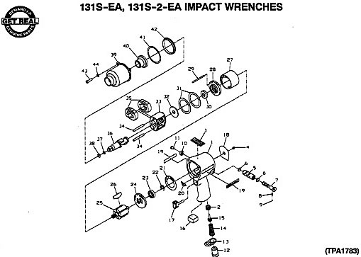 Diagram Diagram and Parts List for IR131S-2-EA  Ingersoll Rand Wrench